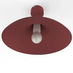 LUMICOM - PARIGINA Plafonnier, 1X E27, max 42W, métal, rouge cowhide, D.30cm