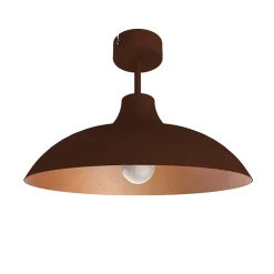 LUMICOM - PARIGINA Plafonnier, 1X E27, max 42W, métal, marron corten/feuille cuivre, D.40cm