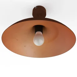 LUMICOM - PARIGINA Plafonnier, 1X E27, max 42W, métal, marron corten/feuille cuivre, D.40cm