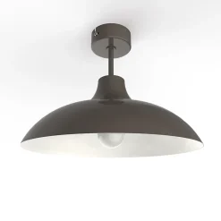 LUMICOM - PARIGINA Plafonnier, 1X E27, max 42W, métal, gris /blanc, D.30cm