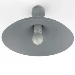 LUMICOM - PARIGINA Plafonnier, 1X E27, max 42W, métal, gris, D.40cm