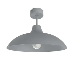 LUMICOM - PARIGINA Plafonnier, 1X E27, max 42W, métal, gris, D.40cm
