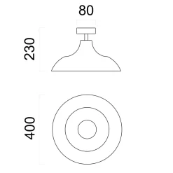 LUMICOM - PARIGINA Plafonnier, 1X E27, max 42W, métal, blanc mat, D.40cm