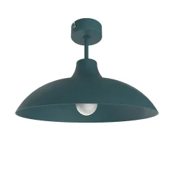 LUMICOM - PARIGINA Plafonnier, 1X E27, max 42W, métal, bleu méditerranéen, D.30cm
