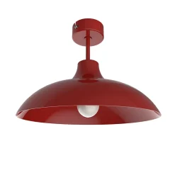 LUMICOM - PARIGINA Plafonnier, 1X E27, max 42W, métal, rouge brillant, D.40cm