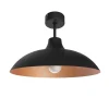 LUMICOM - PARIGINA Plafonnier, 1X E27, max 42W, métal, noir mat/feuille cuivre, D.40cm