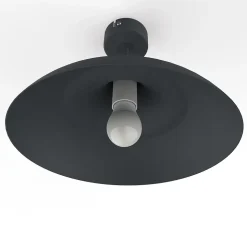 LUMICOM - PARIGINA Plafonnier, 1X E27, max 42W, métal, gris anthracite, D.40cm