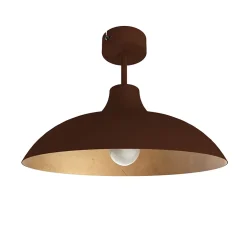 LUMICOM - PARIGINA Plafonnier, 1X E27, max 42W, métal, marron corten/feuille d'or, D.40cm