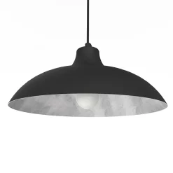 LUMICOM - PARIGINA Suspension, 1X E27, max 42W, métal, noir mat/feuille argent, D.30cm