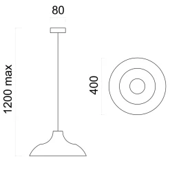 LUMICOM - PARIGINA Suspension, 1X E27, max 42W, métal, rouge brillant/blanc, D.40cm