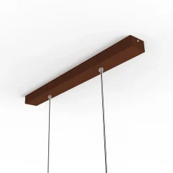LUMICOM - PARIGINA TRACK Suspension, 2X E27, max 42W, métal, marron corten, D.30cm L.70cm