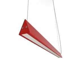 LUMICOM - PEAK 1X Suspension, STRIP LED, 17W/m, 4000K, métal, rouge brillant, L100cm