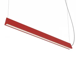 LUMICOM - PEAK 1X Suspension, STRIP LED, 17W/m, 4000K, métal, rouge brillant, L100cm