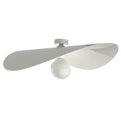 LUMICOM - PIUMA Plafonnier, 1X E27, max 42W, métal, blanc brillant, D.60cm