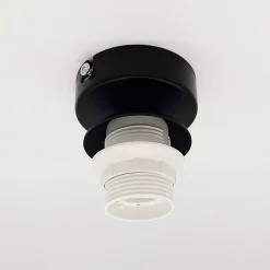 LUMICOM - PIUMA Plafonnier, 1X E27, max 42W, métal, noir mat/feuille argent, D.60cm