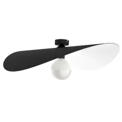 LUMICOM - PIUMA Plafonnier, 1X E27, max 42W, métal, noir mat/blanc, D.60cm