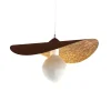 LUMICOM - PIUMA Suspension, 1X E27, max 42W, métal, marron corten/feuille d'or, D.40cm