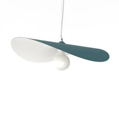 LUMICOM - PIUMA Suspension, 1X E27, max 42W, métal, bleu méditerranéen/blanc, D.60cm