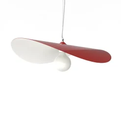 LUMICOM - PIUMA Suspension, 1X E27, max 42W, métal, rouge brillant/blanc, D.60cm