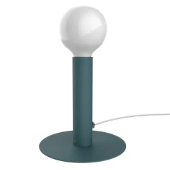 LUMICOM - PURO Lampe de table, 1X E27, max 42W, métal, bleu méditerranéen, D.4cm H.20cm