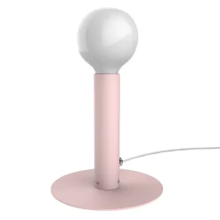 LUMICOM - PURO Lampe de table, 1X E27, max 42W, métal, rose, D.4cm H.20cm