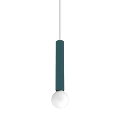 LUMICOM - PURO Suspension, 1X E27, max 42W, métal, bleu méditerranéen, D.4cm H.30cm