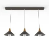 LUMICOM - Rail de suspension FUNNEL, 3X E27, max 42W, métal, Gris tourterelle brillant, D.25cm L.100cm