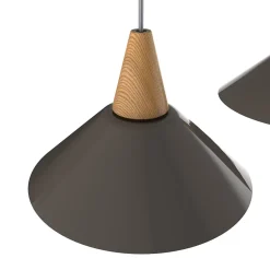 LUMICOM - Rail de suspension FUNNEL, 3X E27, max 42W, métal, Gris tourterelle brillant, D.25cm L.100cm