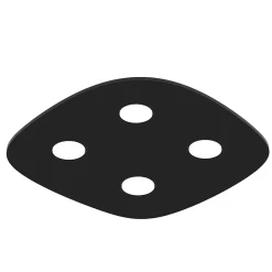 LUMICOM - RIVER FREE Plafonnier, 4x GX53, max 8W, métal, noir brillant, 55x55cm