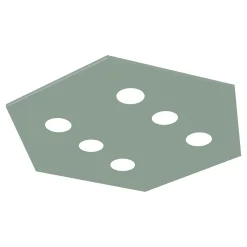 LUMICOM - RIVER HEX Plafonnier, 6x GX53, max 8W, métal, vert iceberg, 80x70cm