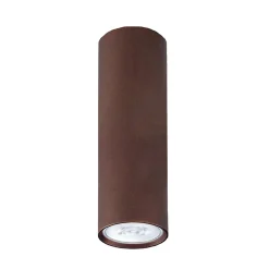 LUMICOM - ROND Plafonnier, 1x GU10, max 33W, métal, marron corten, D.6cm x H30cm