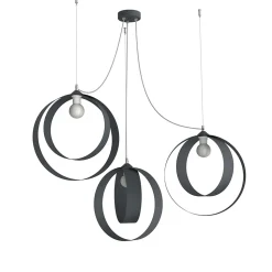 LUMICOM - SHELL Suspension, 3X E27, max 42W, métal, anthracite, D.40