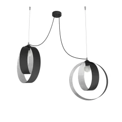 LUMICOM - SHELL Suspension, 2X E27, max 42W, métal, noir feuille d'argent, D.40