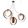 LUMICOM - SHELL Suspension, 3X E27, max 42W, métal, corten feuille de cuivre, D.40