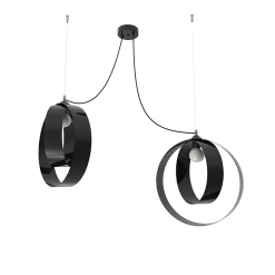 LUMICOM - SHELL Suspension, 2X E27, max 42W, métal, noir brillant, D.40