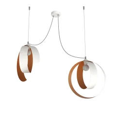 LUMICOM - SHELL Suspension, 2X E27, max 42W, métal, blanc feuille de cuivre, D.40