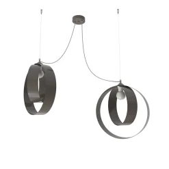 LUMICOM - SHELL Suspension, 2X E27, max 42W, métal, gris tourterelle brillant, D.40