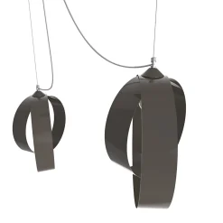 LUMICOM - SHELL Suspension, 2X E27, max 42W, métal, gris tourterelle brillant, D.40