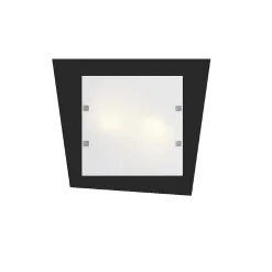 LUMICOM - SKINNY Plafonnier, 2X E27, max 42W, métal/verre, noir mat, L45x40cm