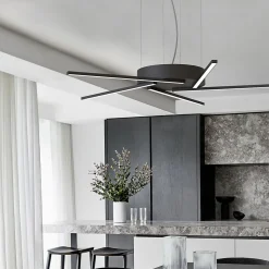 LUMICOM - SPIN Suspension, STRIP LED, 4000K, métal, noir mat, D.60cm