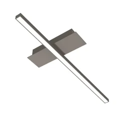 LUMICOM - SPLINT 1X Plafonnier, STRIP LED, 8.5W/m, 3000K, métal, gris tourterelle brillant, L50cm