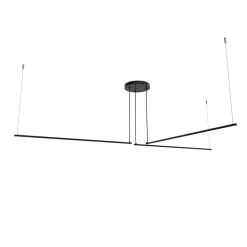 LUMICOM - SPLINT 3X Suspension, STRIP LED, 17W/m, 3000K, métal, noir brillant, L100cm