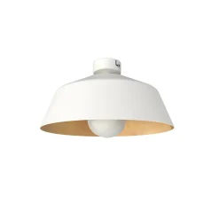 LUMICOM - TOKYO Plafonnier, 1xE27, max 42W, métal, blanc mat/feuille d'or, D.35cm