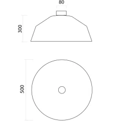 LUMICOM - TOKYO Plafonnier, 1xE27, max 42W, métal, blanc mat/feuille d'or, D.50cm