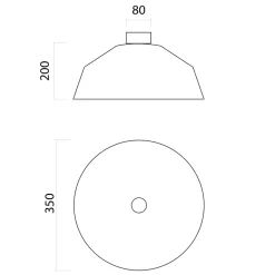 LUMICOM - TOKYO Plafonnier, 1xE27, max 42W, métal, blanc mat/feuille argent, D.35cm