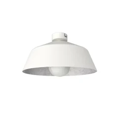 LUMICOM - TOKYO Plafonnier, 1xE27, max 42W, métal, blanc mat/feuille argent, D.35cm