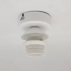 LUMICOM - TUZZI Plafonnier, 1xE27, max 42W, métal, blanc mat/feuille argent, D.40cm