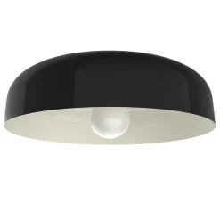 LUMICOM - TUZZI Plafonnier, 1xE27, max 42W, métal, noir brillant/blanc, D.50cm
