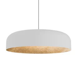 LUMICOM - TUZZI Suspension, 1xE27, max 42W, métal, blanc mat/feuille d'or, D.40cm