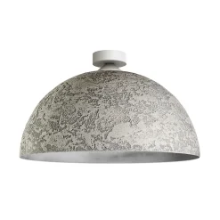 LUMICOM - VENICE Plafonnier, 1xE27, max 42W, métal, béton/feuille argent, D.60cm